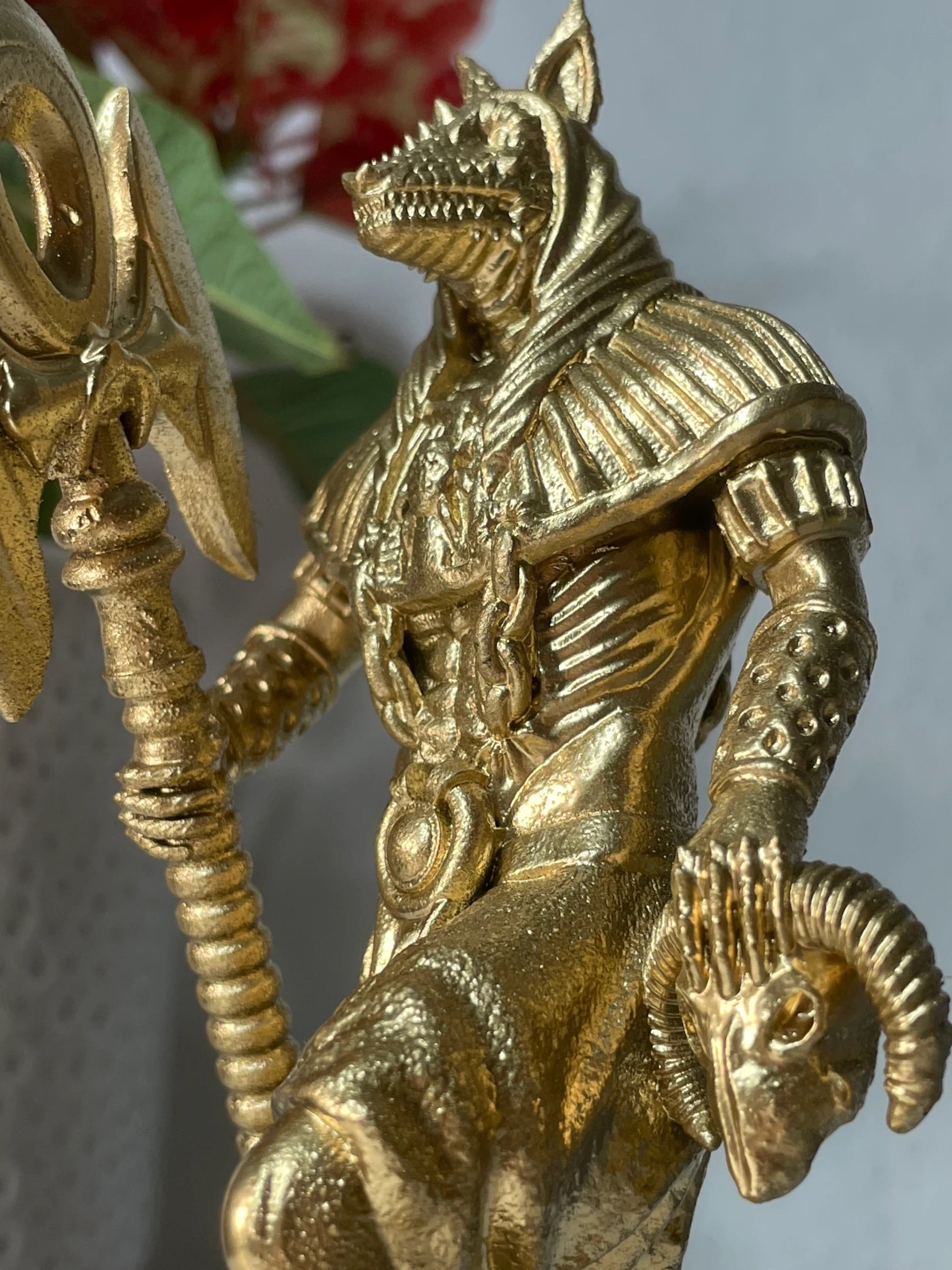 Statue of Anubis – Egyptian god of the dead, mummification & guiding souls, hand-painted figurine – altar miniature decoration