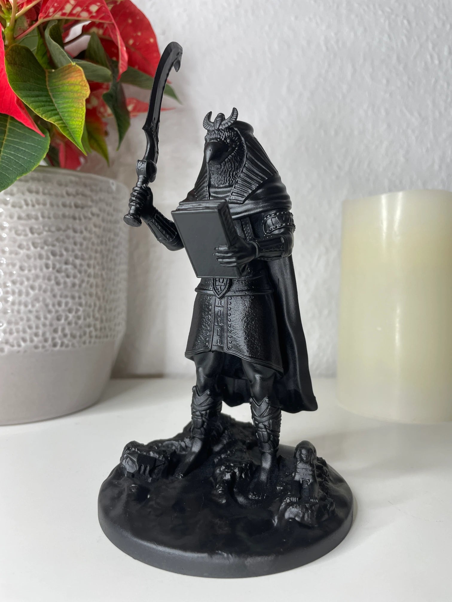 Statue of Horus – Egyptian God of the Sky, Kingship & Protection, Hand-Painted Figurine – Altar Miniature Decoration