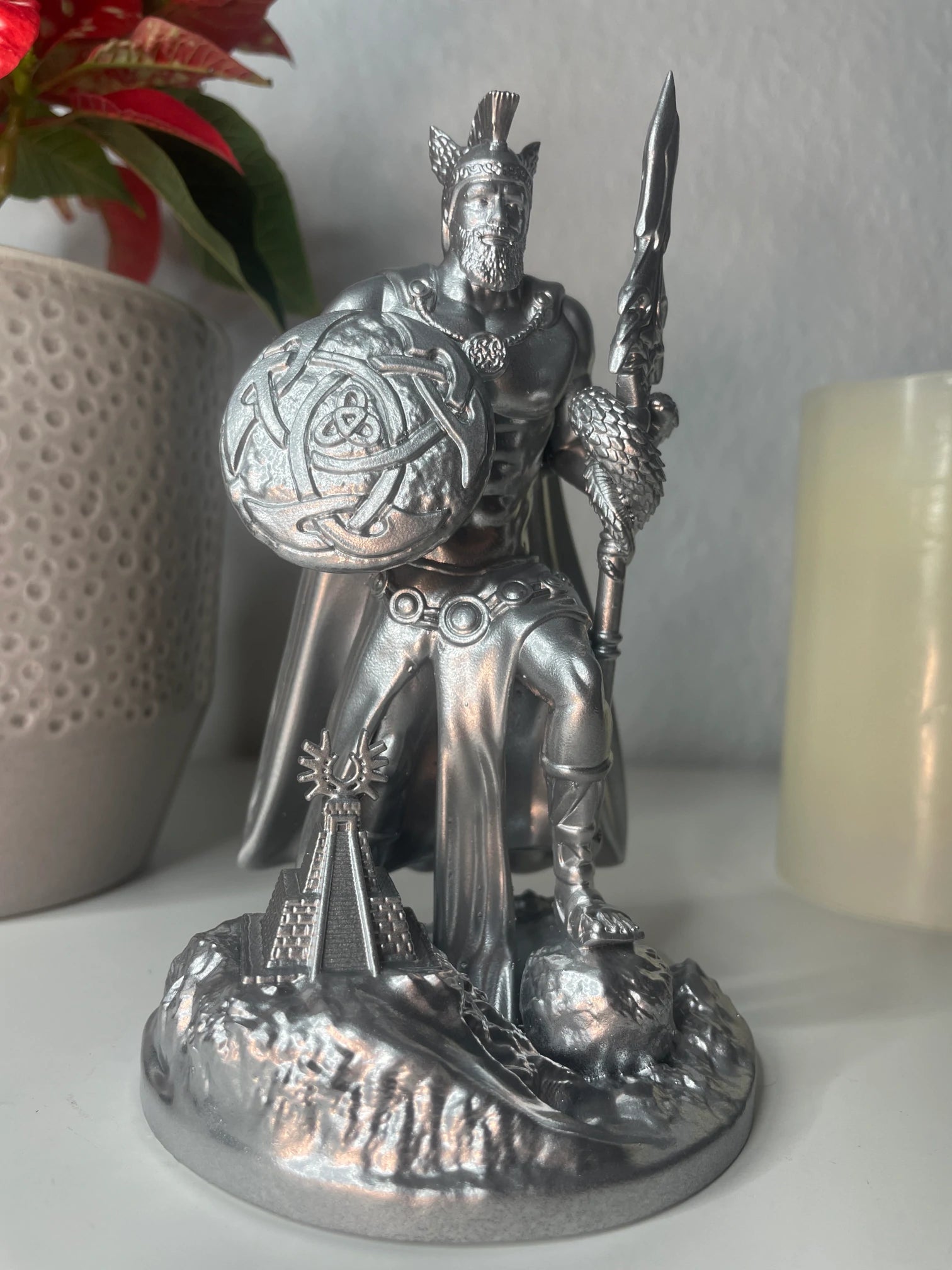 Statue of Lugh – Celtic God of Light, Sun & the Arts, Hand-Painted Figurine – Altar Miniature Decoration