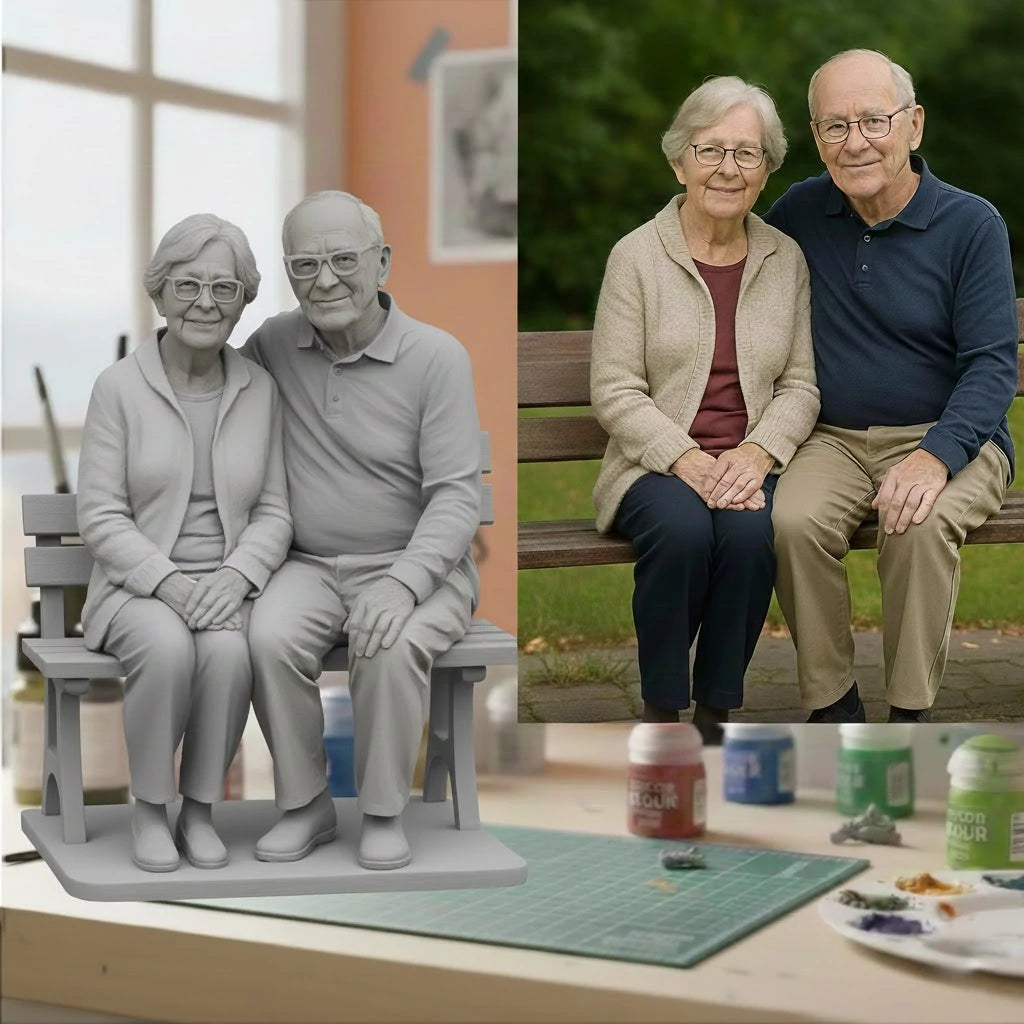 3D-Figur von Foto - SLA-Druck - Jubiläumsgeschenk, Personalisierte Skulptur, Geburtstagsgeschenk, Romantische Paar Figurine