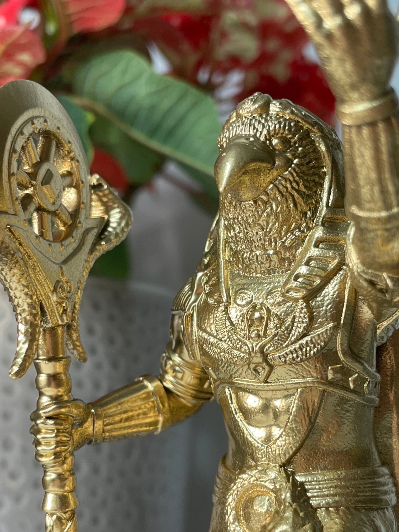 Statue of Ra – Egyptian god of the sun, creation and royal power, hand-painted figurine – altar miniature decoration