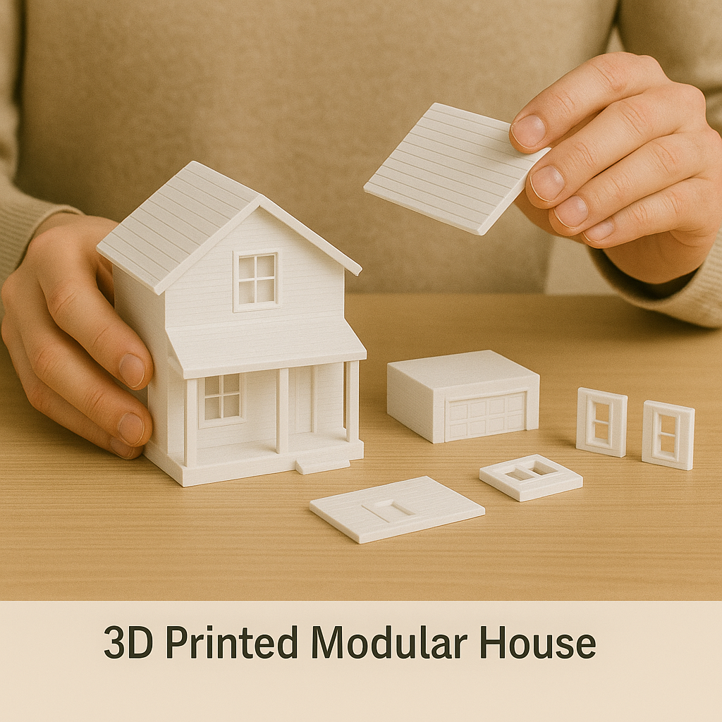 Showing Personalized 3d printed architectural model with parts